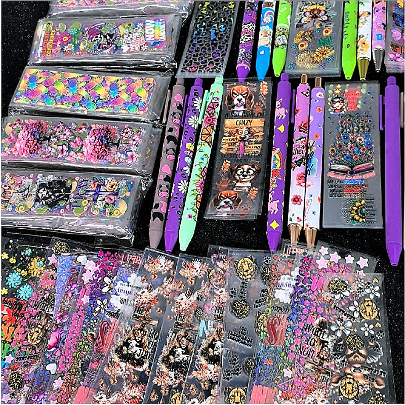 Wholesale Random Stickers 20/50/100pcs UV DTF Wraps & Cartoon Random Styles Bookmark Stickers for Crafts